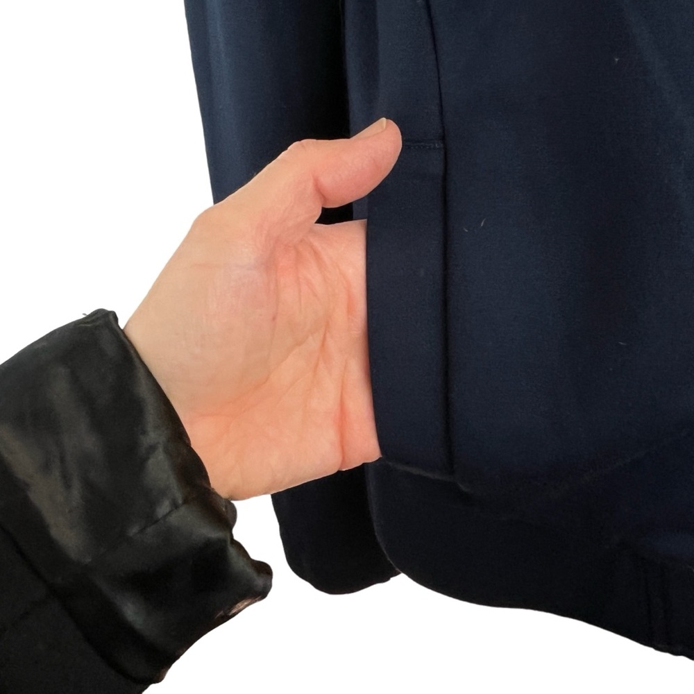 Cabi Chance Moto Jacket Mixed Media Dark Navy Blue #5476 Sz S - Picture 10 of 13